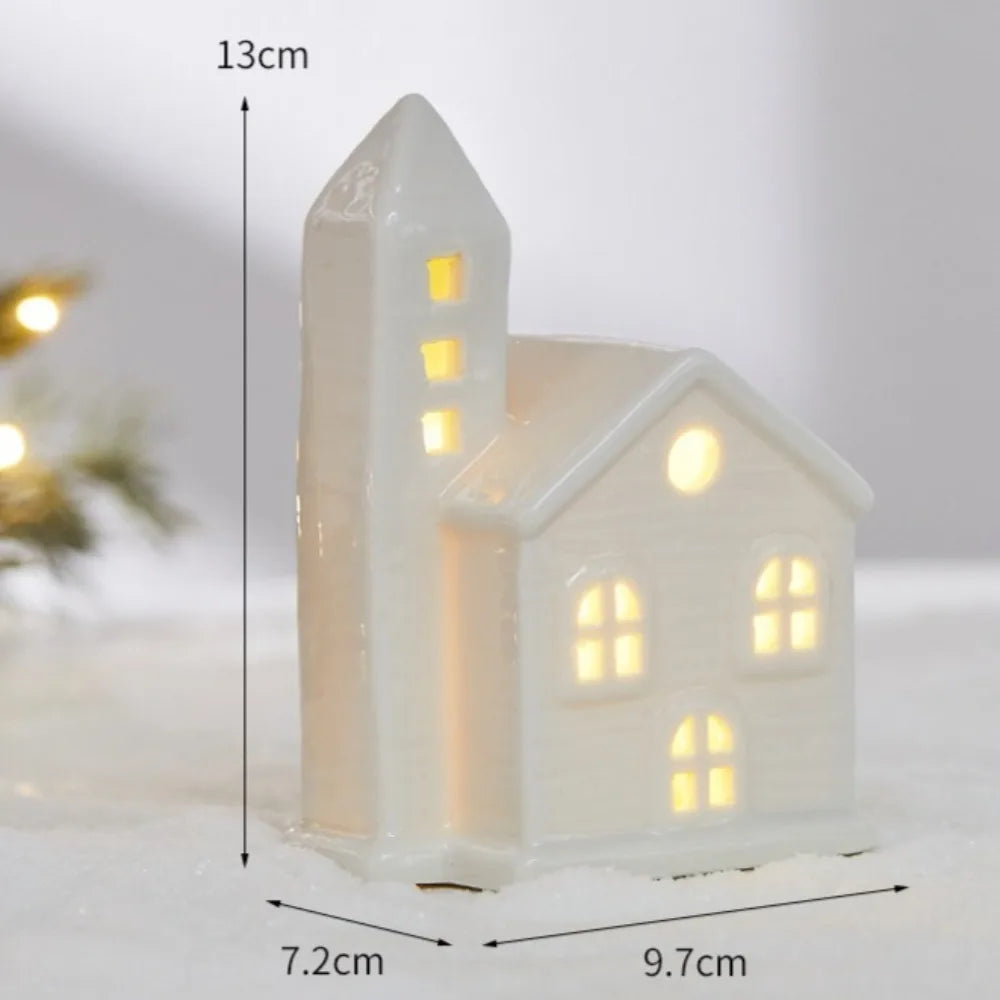 Ceramic LED Christmas pieces, create your festive village.