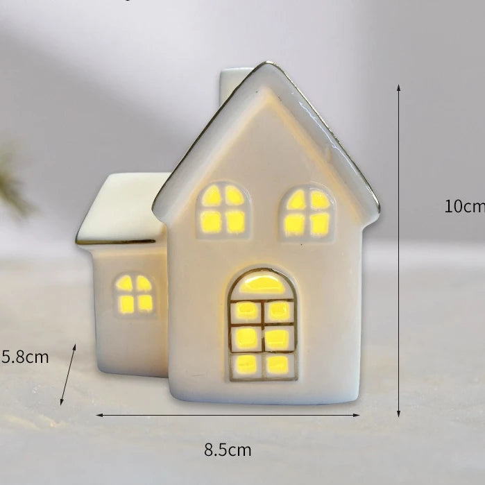 Ceramic LED Christmas pieces, create your festive village.