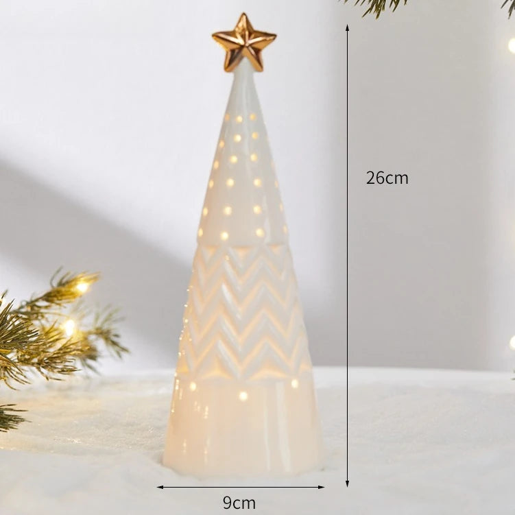Ceramic LED Christmas pieces, create your festive village.