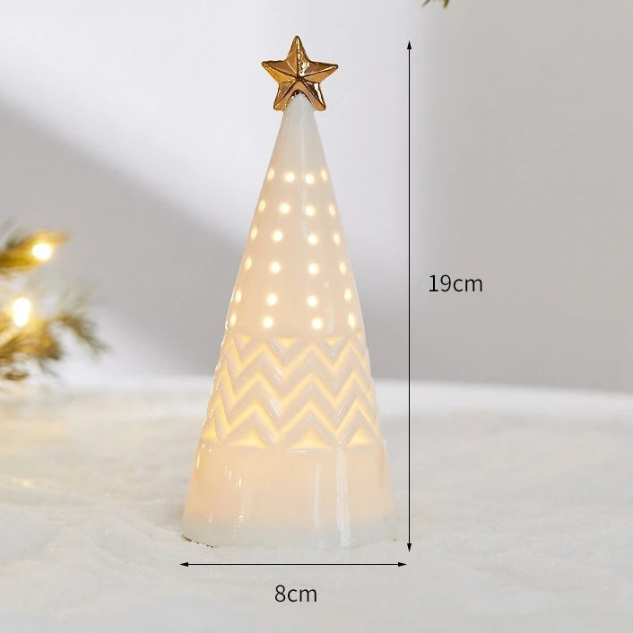 Ceramic LED Christmas pieces, create your festive village.