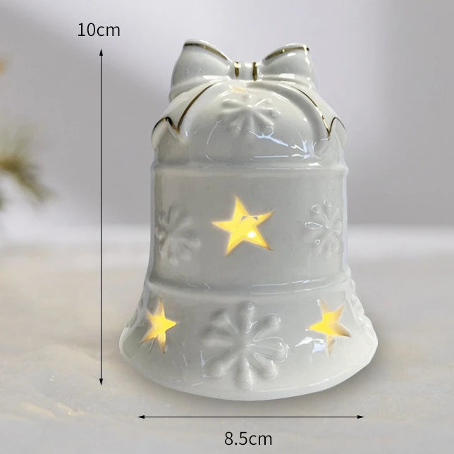 Ceramic LED Christmas pieces, create your festive village.
