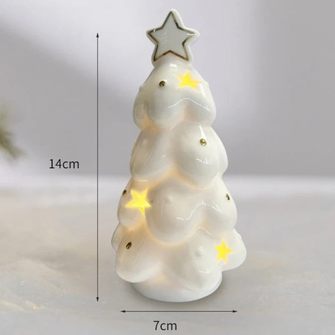 Ceramic LED Christmas pieces, create your festive village.