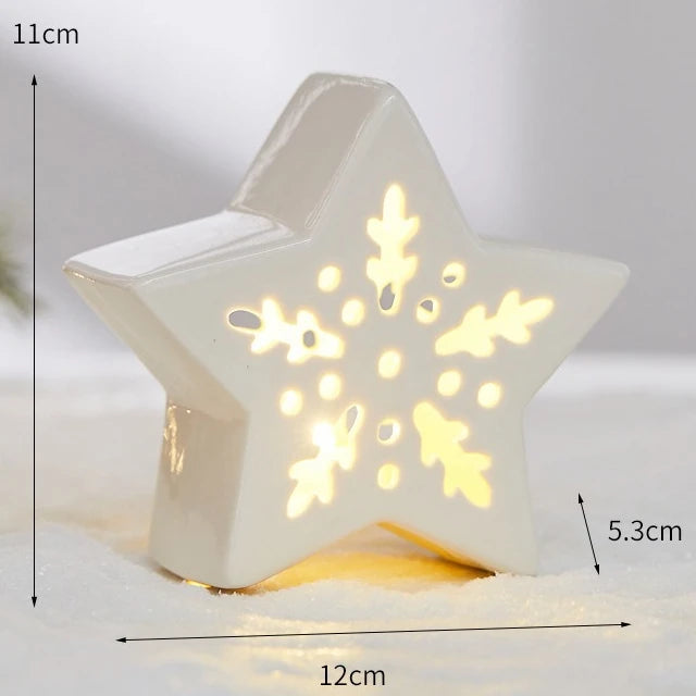 Ceramic LED Christmas pieces, create your festive village.